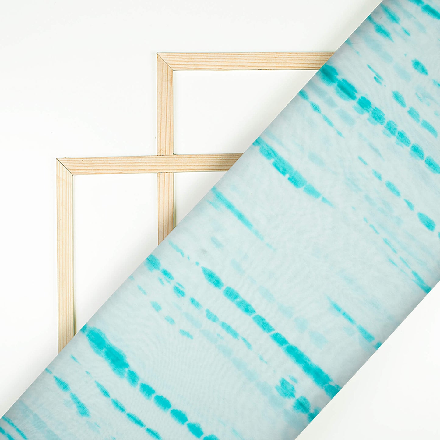 Powder Blue Shibori Pattern Digital Print Pure Georgette Fabric