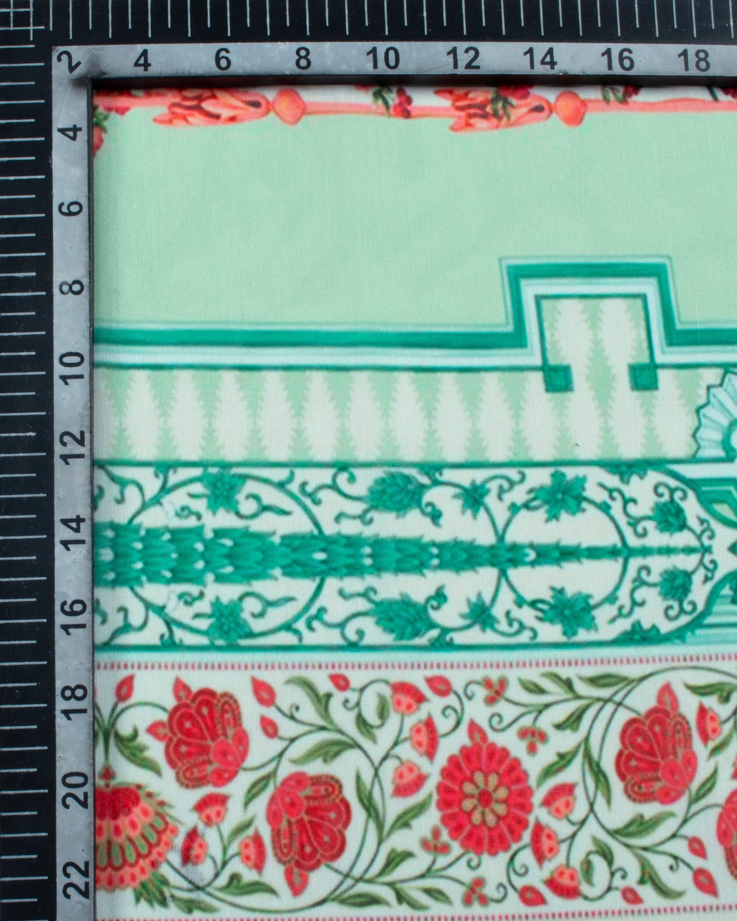 White And Punch Pink Floral Pattern Digital Print Poly Voile Dupatta With Tassels