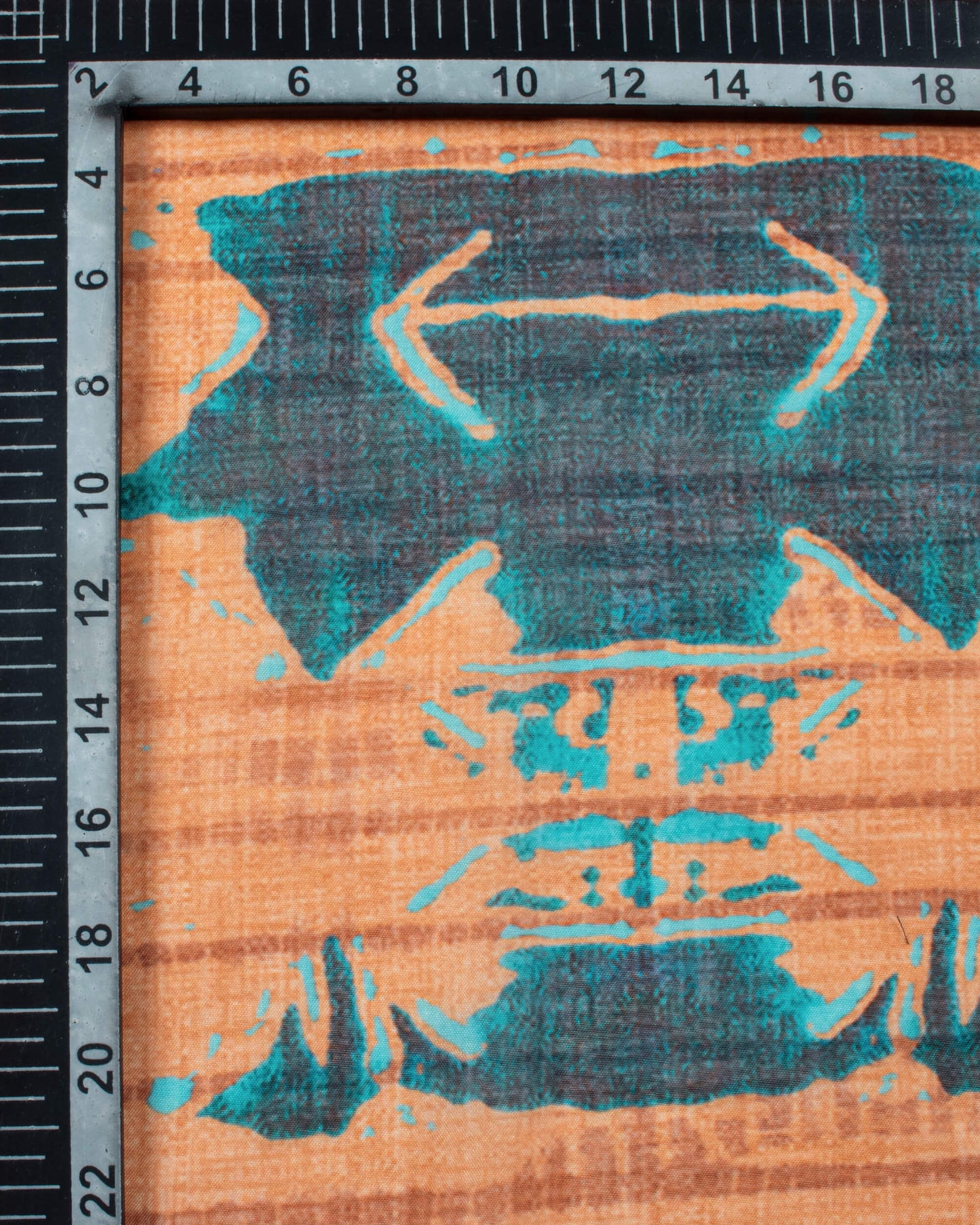 Sandy Brown And Teal Green Abstract Pattern Digital Print Poly Voile Dupatta With Tassels