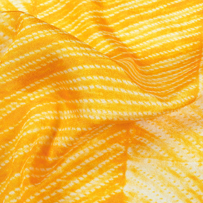 Amber Yellow Chevron Pattern Digital Print Crepe Silk Fabric