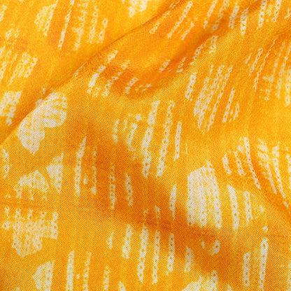 Amber Yellow Geometric Pattern Digital Print Crepe Silk Fabric