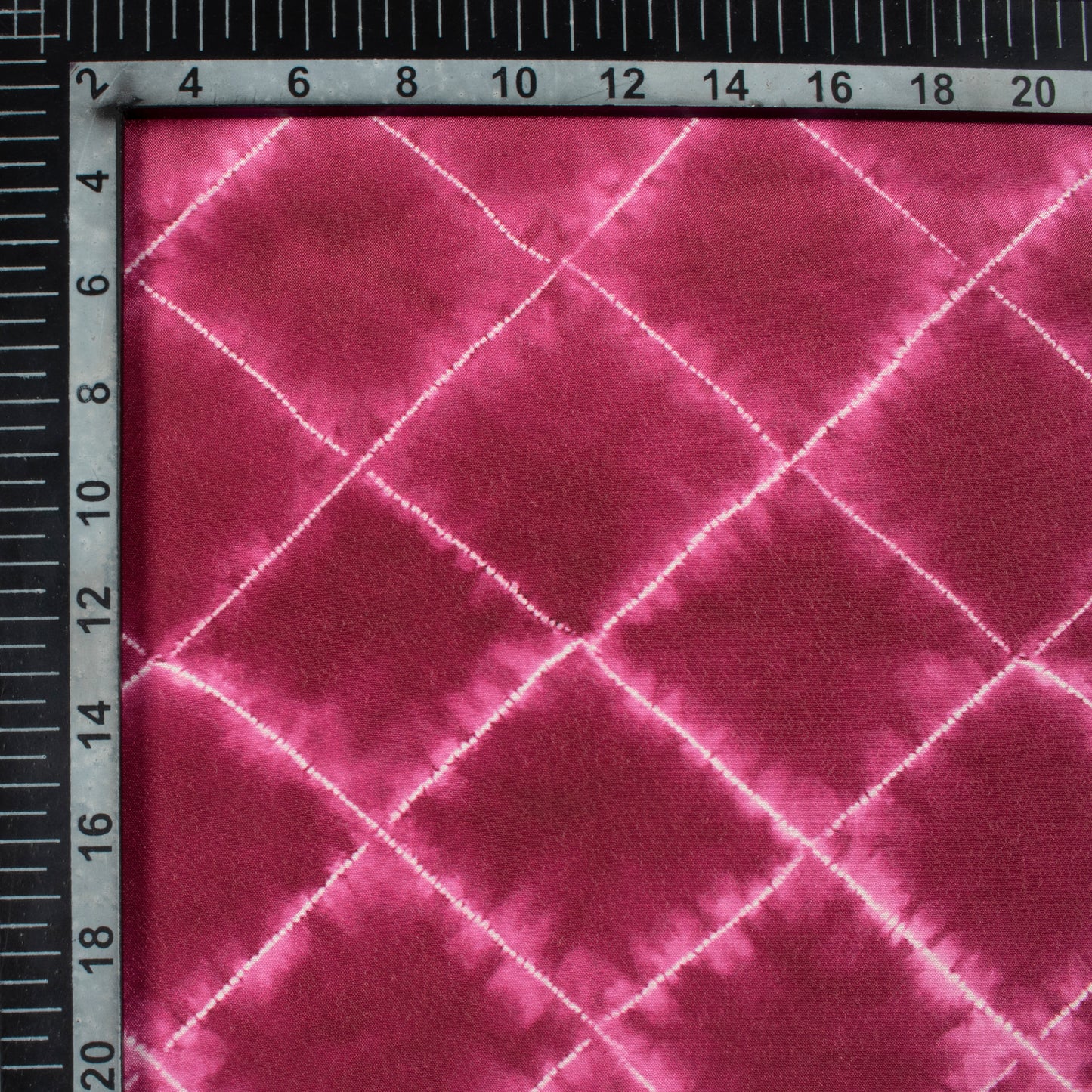 Dark Pink Shibori Pattern Digital Print Crepe Silk Fabric