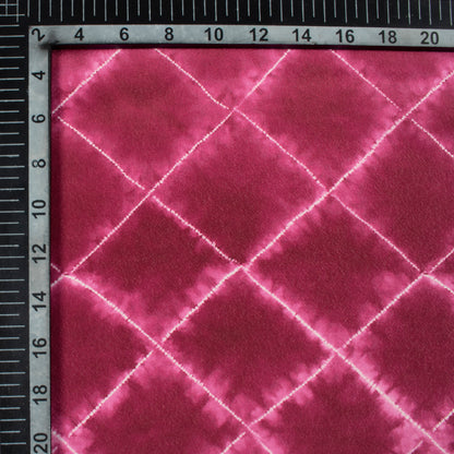 Dark Pink Shiiborii Pattern Digital Print Crepe Silk Fabric