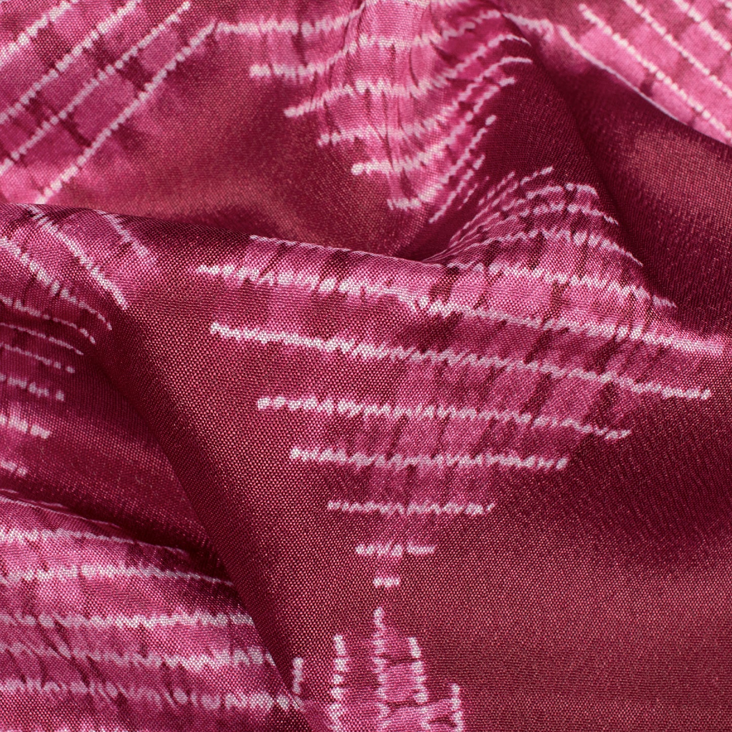 Dark Pink Geometric Pattern Digital Print Crepe Silk Fabric