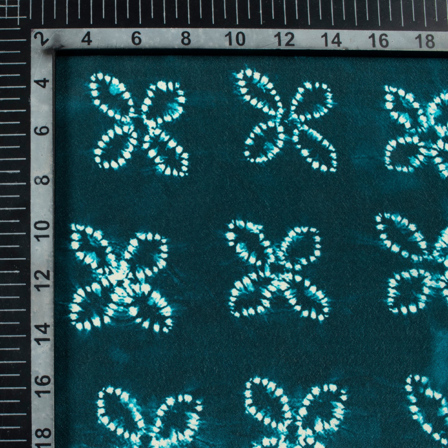 Dark Green And White Floral Pattern Digital Print Crepe Silk Fabric