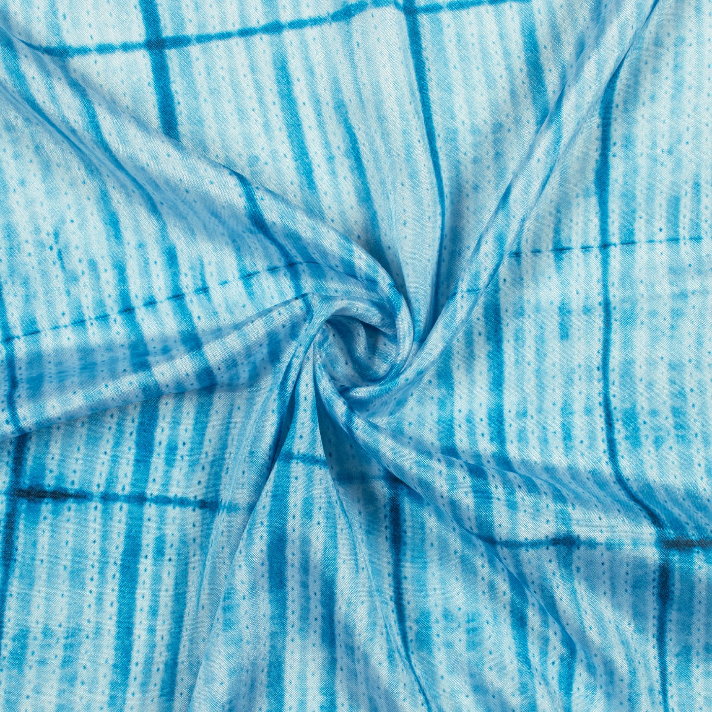 Steel Blue Stripes Pattern Digital Print Crepe Silk Fabric