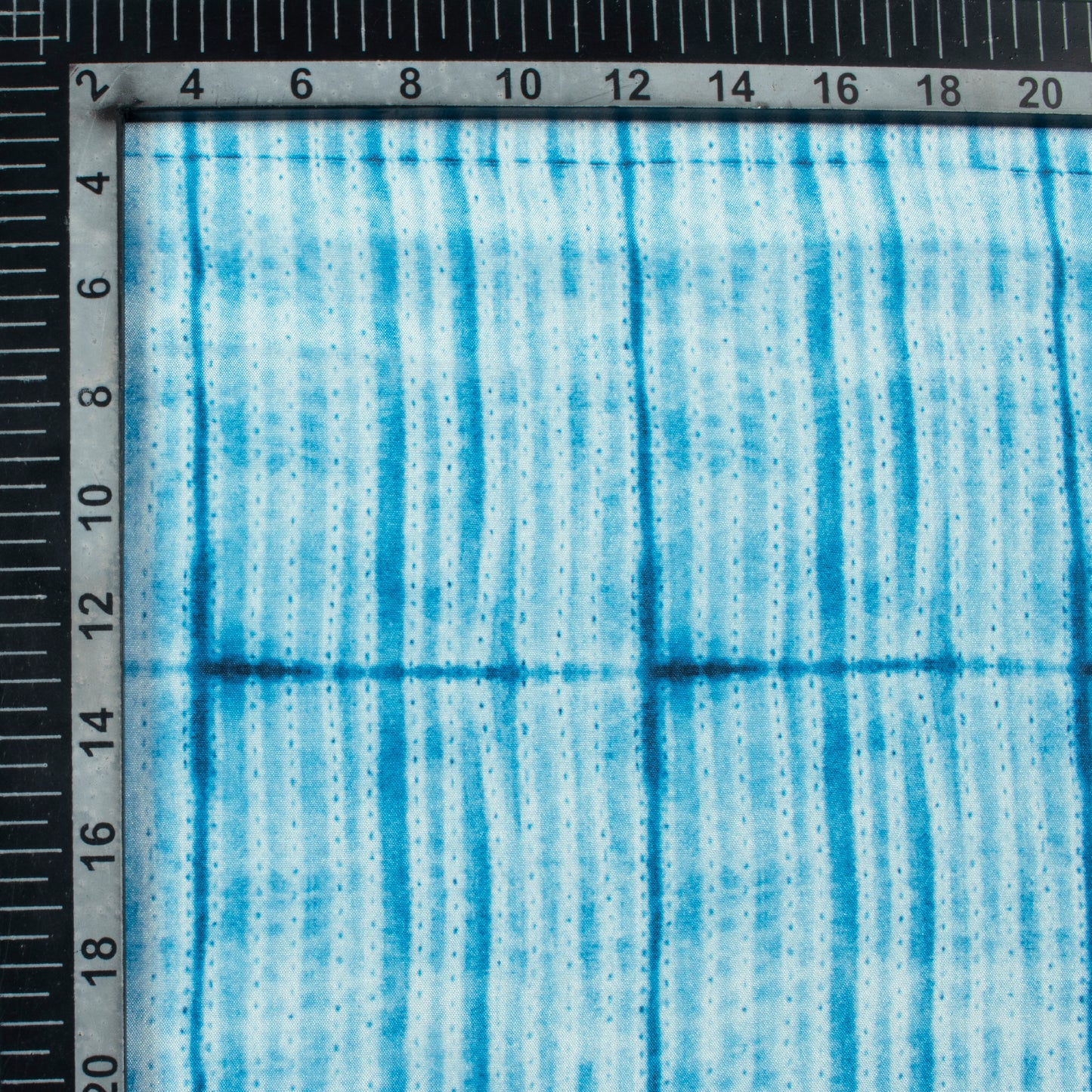Steel Blue Stripes Pattern Digital Print Crepe Silk Fabric