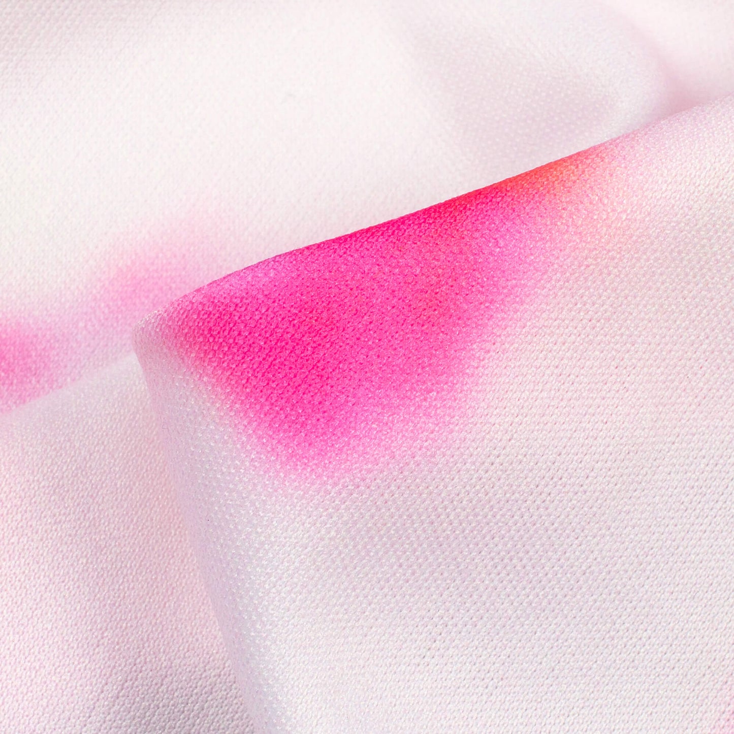 White And Pink Tie & Dye Pattern Digital Print Lycra Fabric (Width 58 Inches)