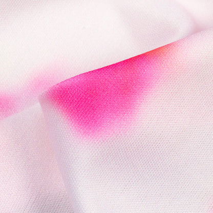 White And Pink Tye And Dye Pattern Digital Print Lycra Fabric (Width 58 Inches)