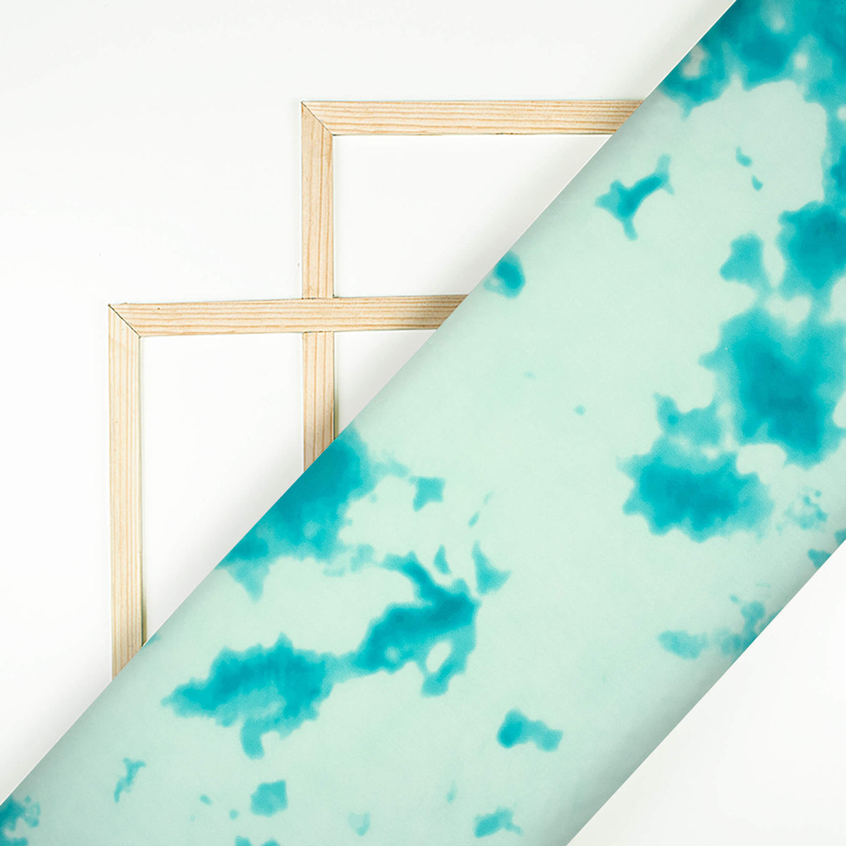Sky Blue  Tye And Dye Pattern Digital Print Lycra Fabric (Width 58 Inches)