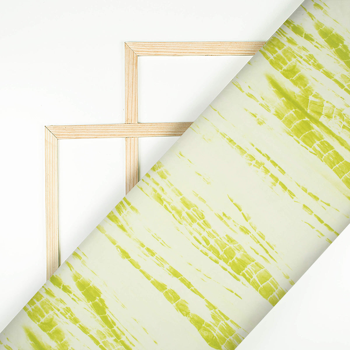 Olive Green And Cream Shiiborii Pattern Digital Print Lycra Fabric (Width 58 Inches)