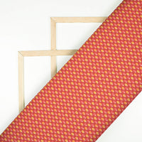 Blush Red And Mellow Yellow Geometric  Pattern Digital Print Lycra Fabric (Width 58 Inches)