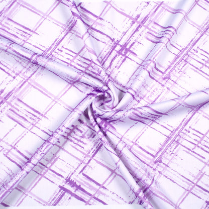 Pastel Purple Brush Pattern Digital Print Lycra Fabric (Width 58 Inches)