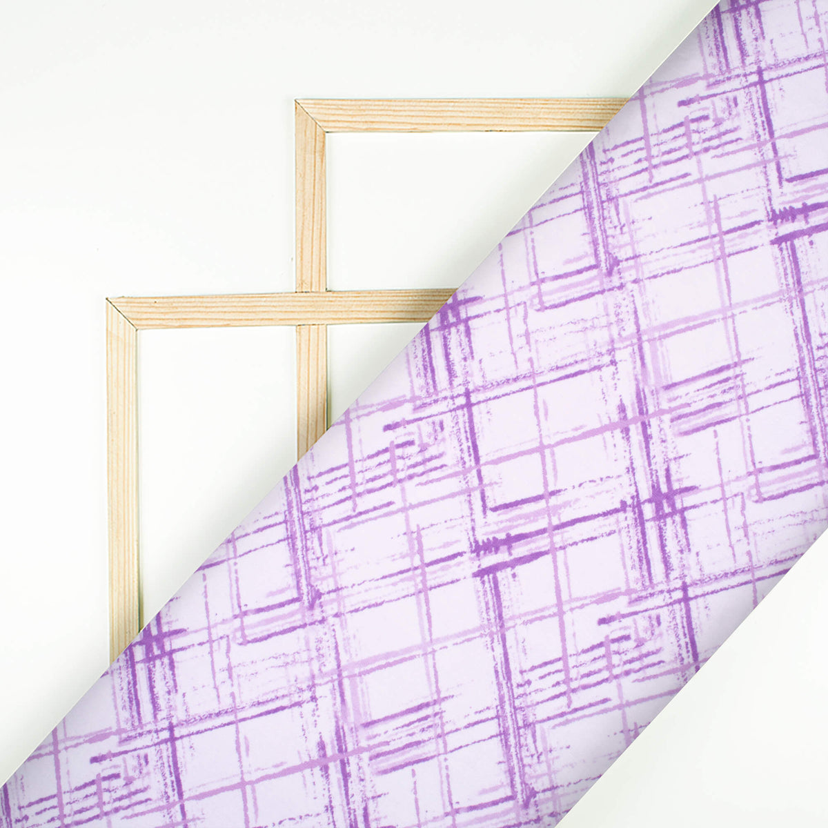 Pastel Purple Brush Pattern Digital Print Lycra Fabric (Width 58 Inches)