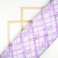Pastel Purple Brush Pattern Digital Print Lycra Fabric (Width 58 Inches)