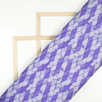 Very Peri Geometric Pattern Digital Print Lycra Fabric (Width 58 Inches)