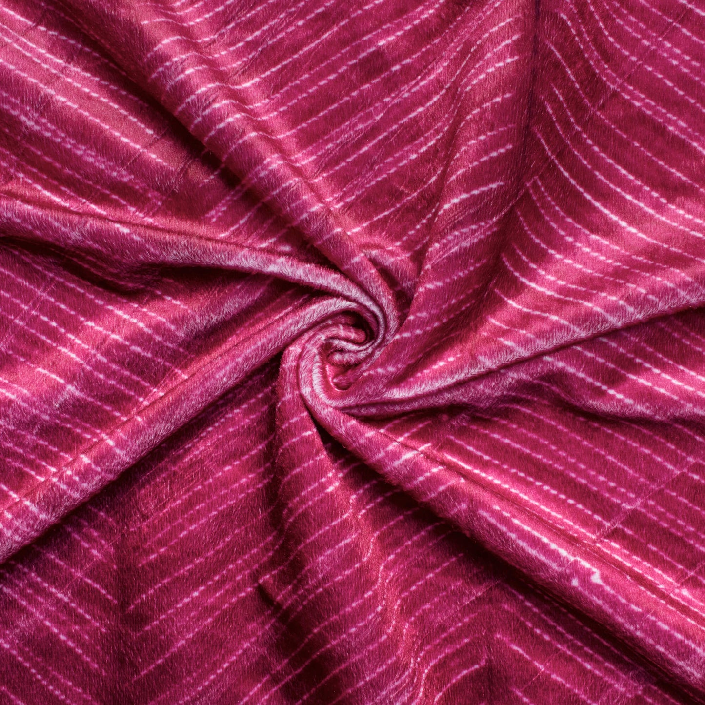 Mulberry Purple Chevron Pattern Digital Print Velvet Fabric (Width 58 Inches)