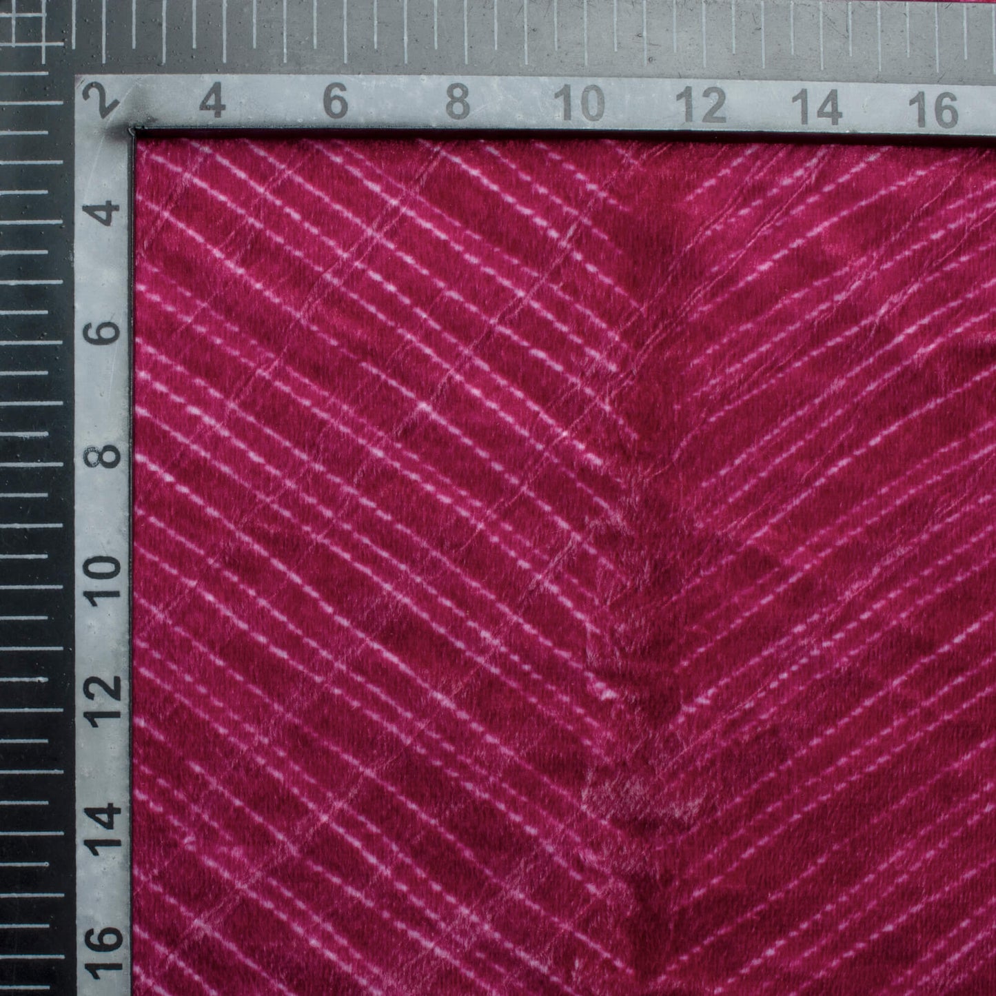 Mulberry Purple Chevron Pattern Digital Print Velvet Fabric (Width 54 Inches)