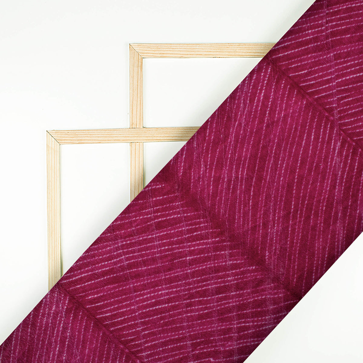 Mulberry Purple Chevron Pattern Digital Print Velvet Fabric (Width 54 Inches)