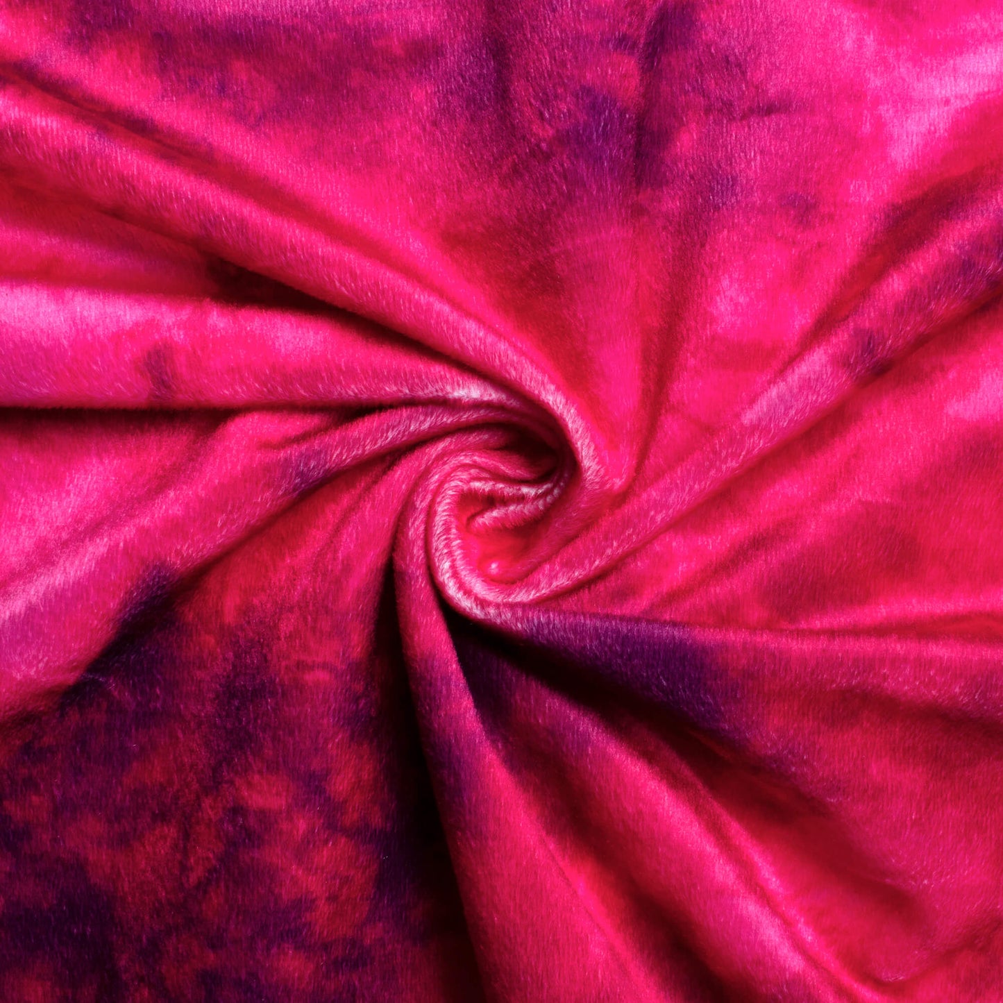 Ruby Pink And Purple Tie & Dye Pattern Digital Print Velvet Fabric (Width 54 Inches)