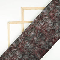 Grey And Pink Abstract Pattern Digital Print Velvet Fabric (Width 58 Inches)
