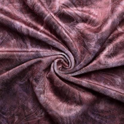 Grape Purple Abstract Pattern Digital Print Velvet Fabric (Width 58 Inches)