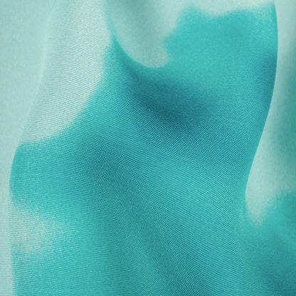 Cerulean Blue Tye And Dye Pattern Digital Print Royal BSY Crepe Fabric