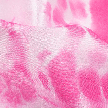 Rose Pink And White Abstract Pattern Digital Print Flat Silk Fabric