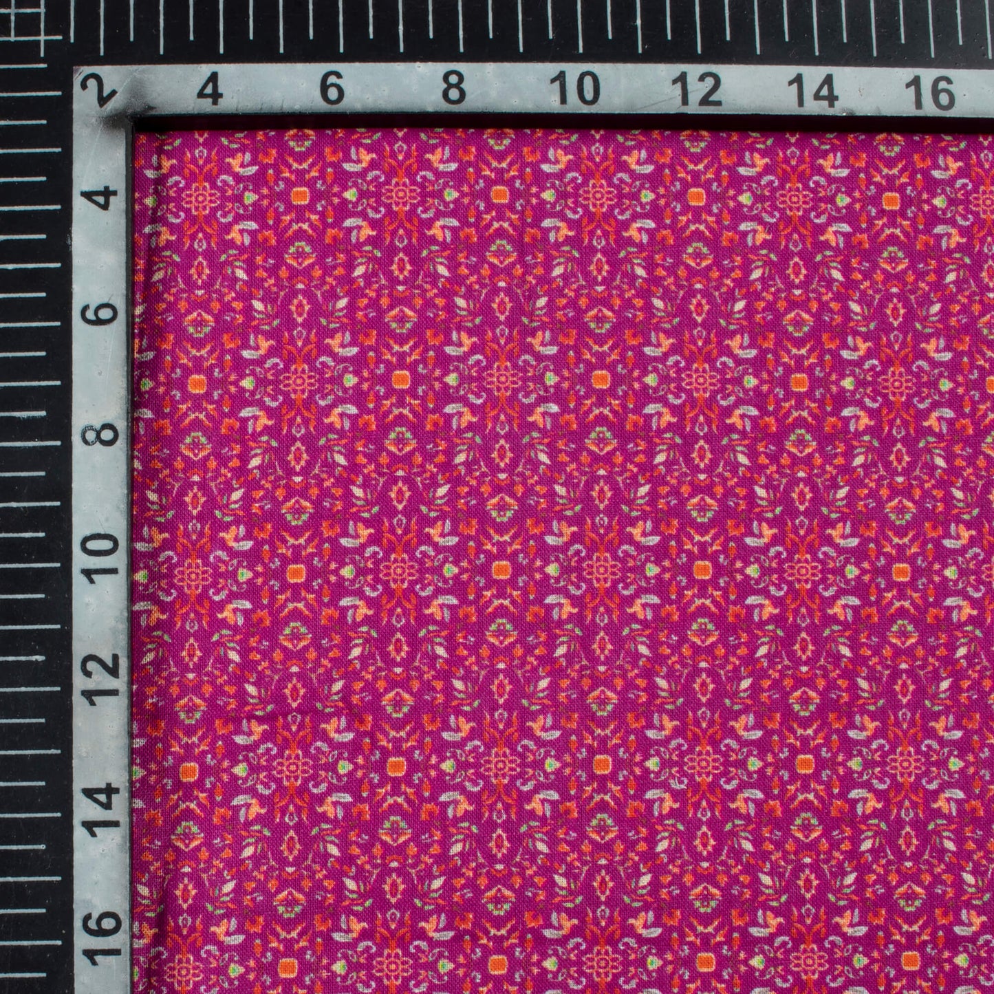 Plum Purple Floral Pattern Digital Print Cotton Cambric Fabric