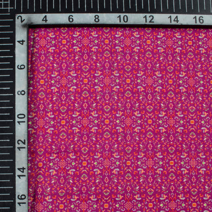 Plum Purple Floral Pattern Digital Print Cotton Cambric Fabric