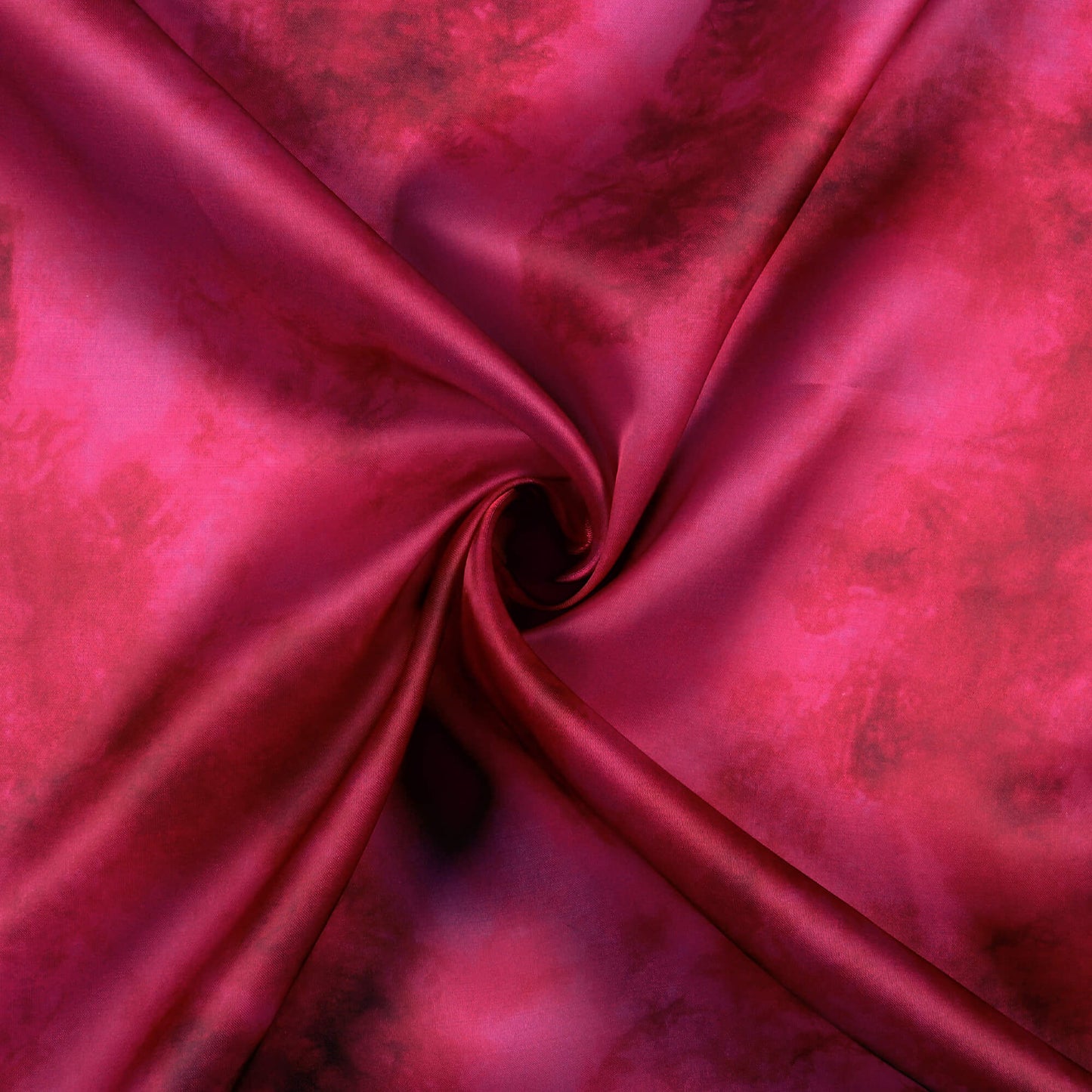 Deep Pink Tie & Dye Pattern Digital Print Organza Satin Fabric