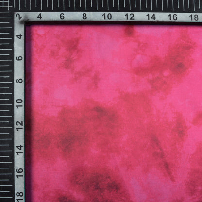 Deep Pink Tye And Dye Pattern Digital Print Organza Satin Fabric