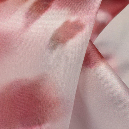 White And Brown Shiiborii Pattern Digital Print Organza Satin Fabric