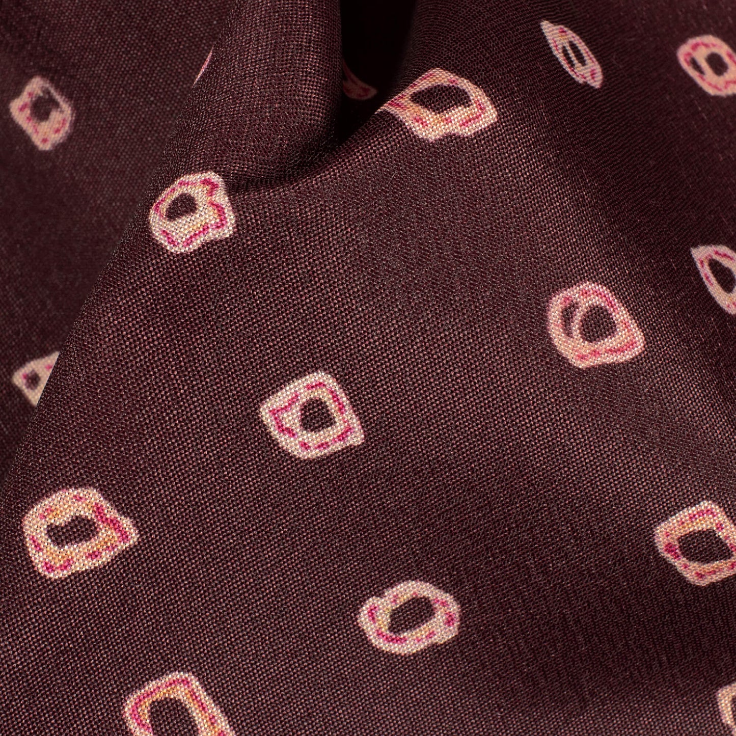 Hickory Brown Bandhani Pattern Digital Print Crepe Silk Fabric