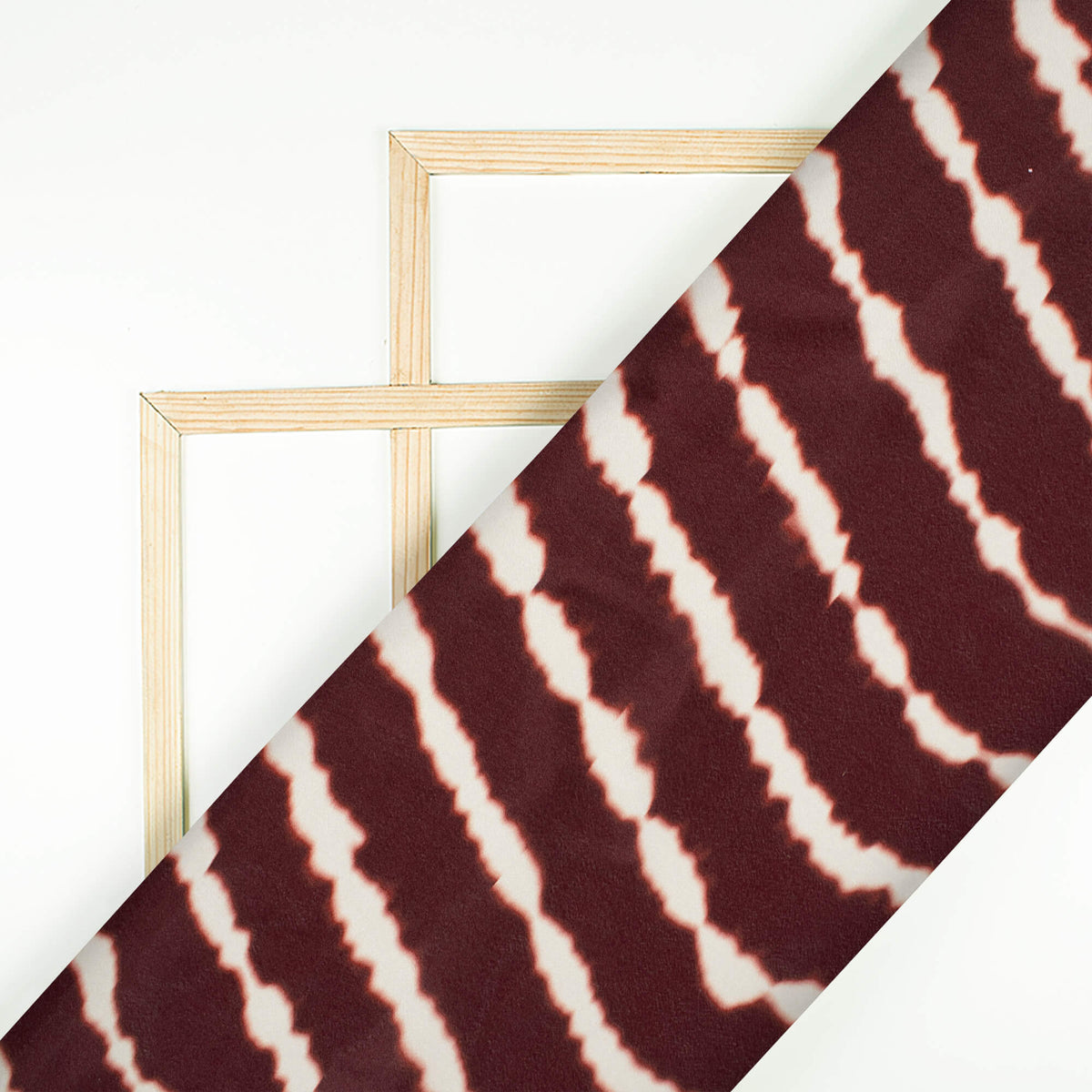 Hickory Brown And Beige Stripes Pattern Digital Print Crepe Silk Fabric