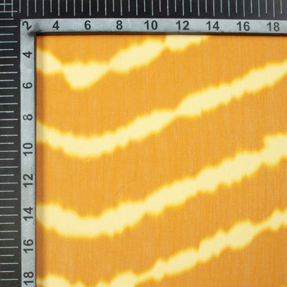 Dijon Yellow Leheriya Pattern Digital Print Chiffon Fabric