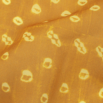 Dijon Yellow And Laguna Yellow Bandhanii Pattern Digital Print Georgette Fabric