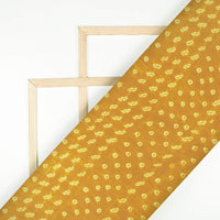Dijon Yellow And Laguna Yellow Bandhanii Pattern Digital Print Georgette Fabric