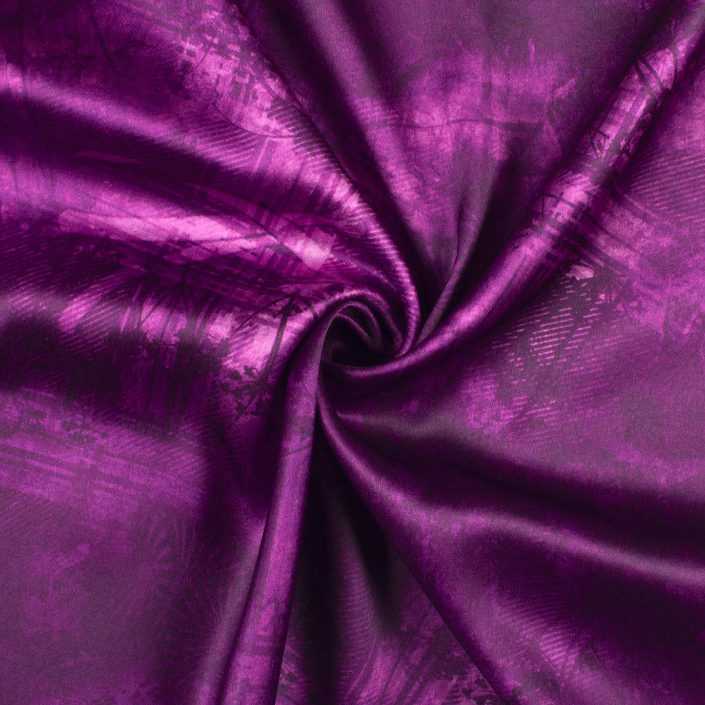 Wine Purple Abstract Pattern Digital Print Japan Satin Fabric