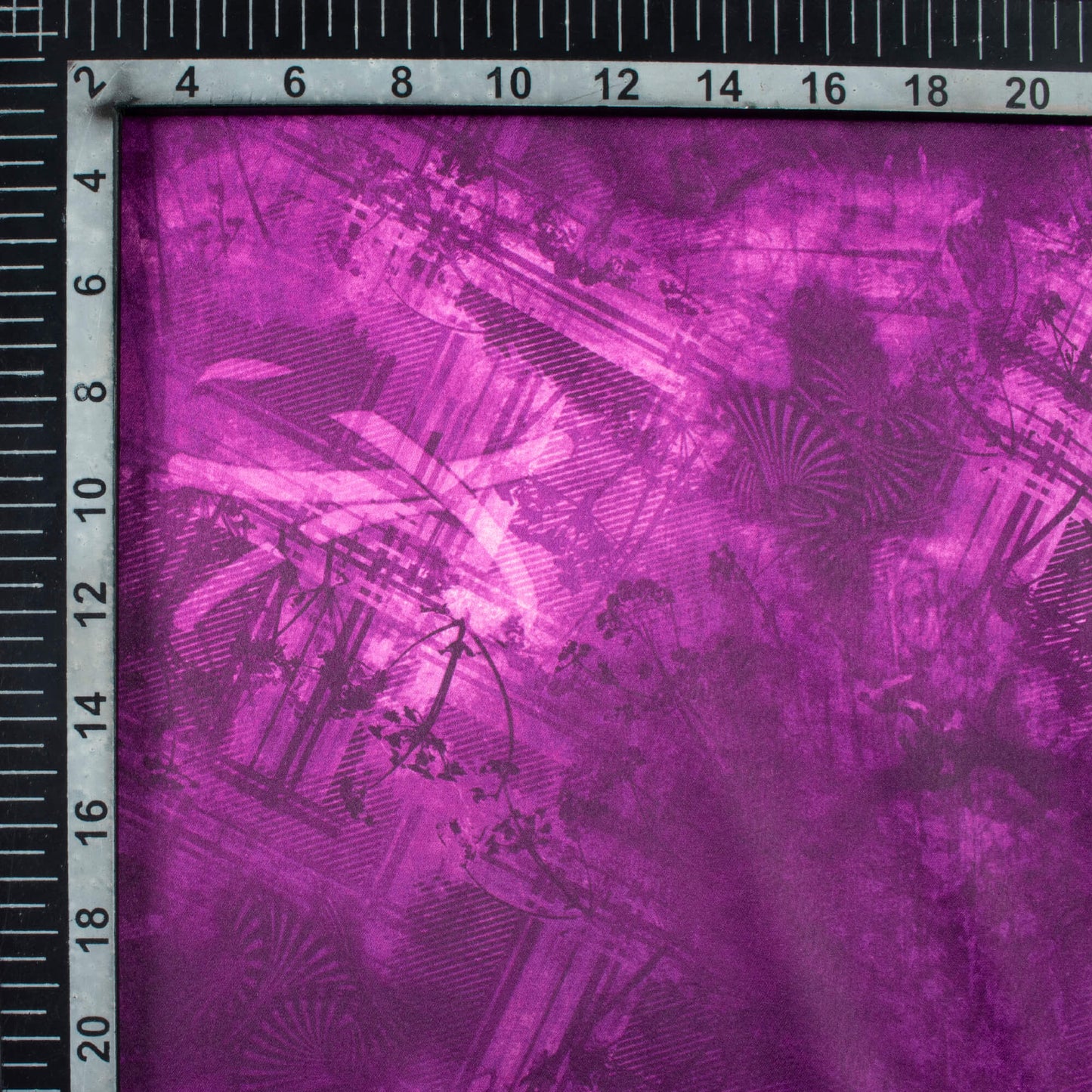 Wine Purple Abstract Pattern Digital Print Japan Satin Fabric