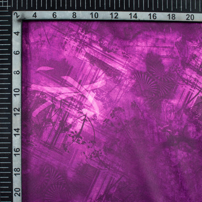 Wine Purple Abstract Pattern Digital Print Japan Satin Fabric