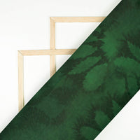 Bottle Green And Black Abstract Pattern Digital Print Japan Satin Fabric