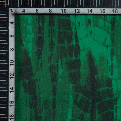 Bottle Green Shiiborii Pattern Digital Print Moss Crepe Fabric