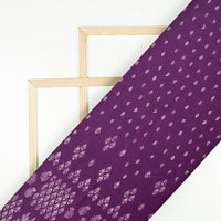Wine Purple And White Traditional Pattern Digital Print Moss Crepe Fabric