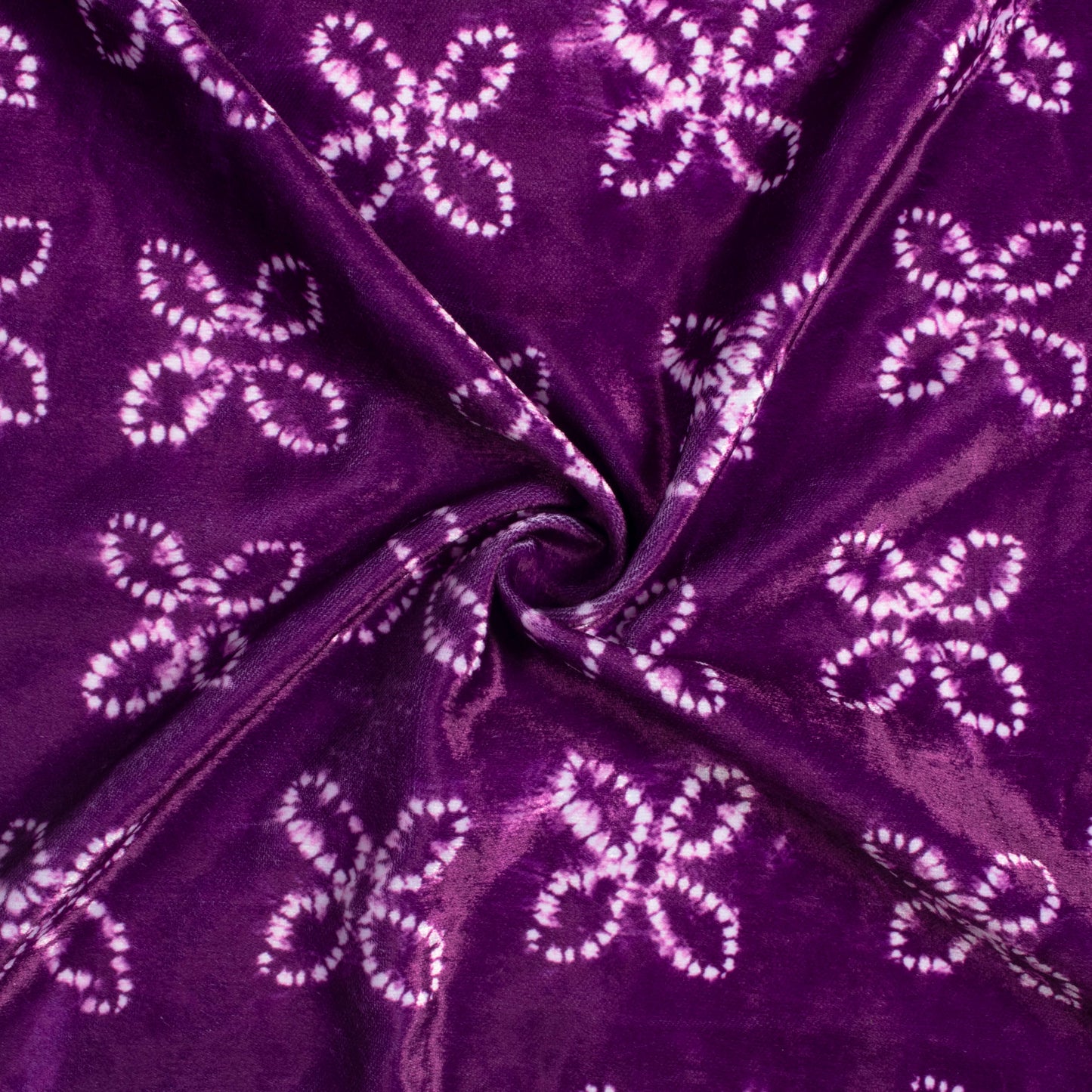 Wine Purple And Off White Floral Pattern Digital Print Premium Velvet Fabric