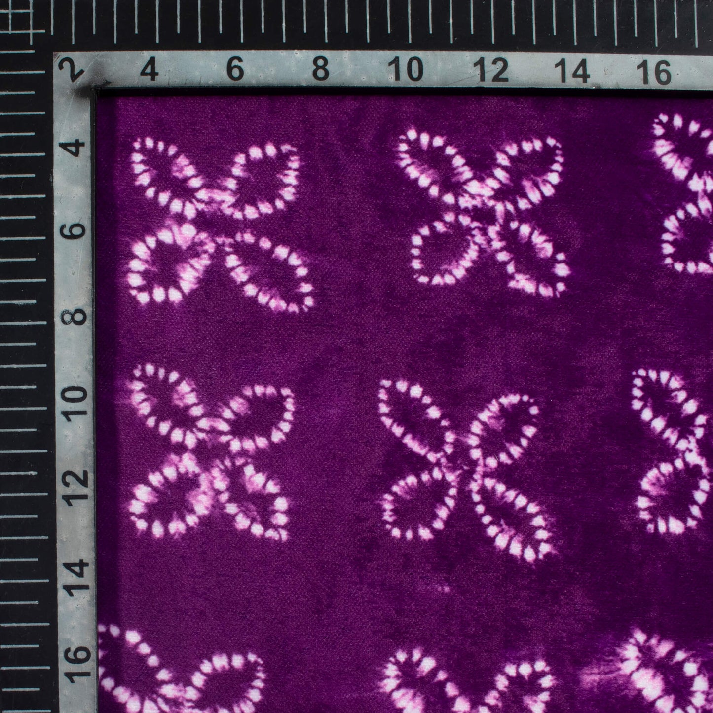Wine Purple And Off White Floral Pattern Digital Print Premium Velvet Fabric