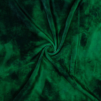 Bottle Green And Black Tye And Dye Pattern Digital Print Premium Velvet Fabric