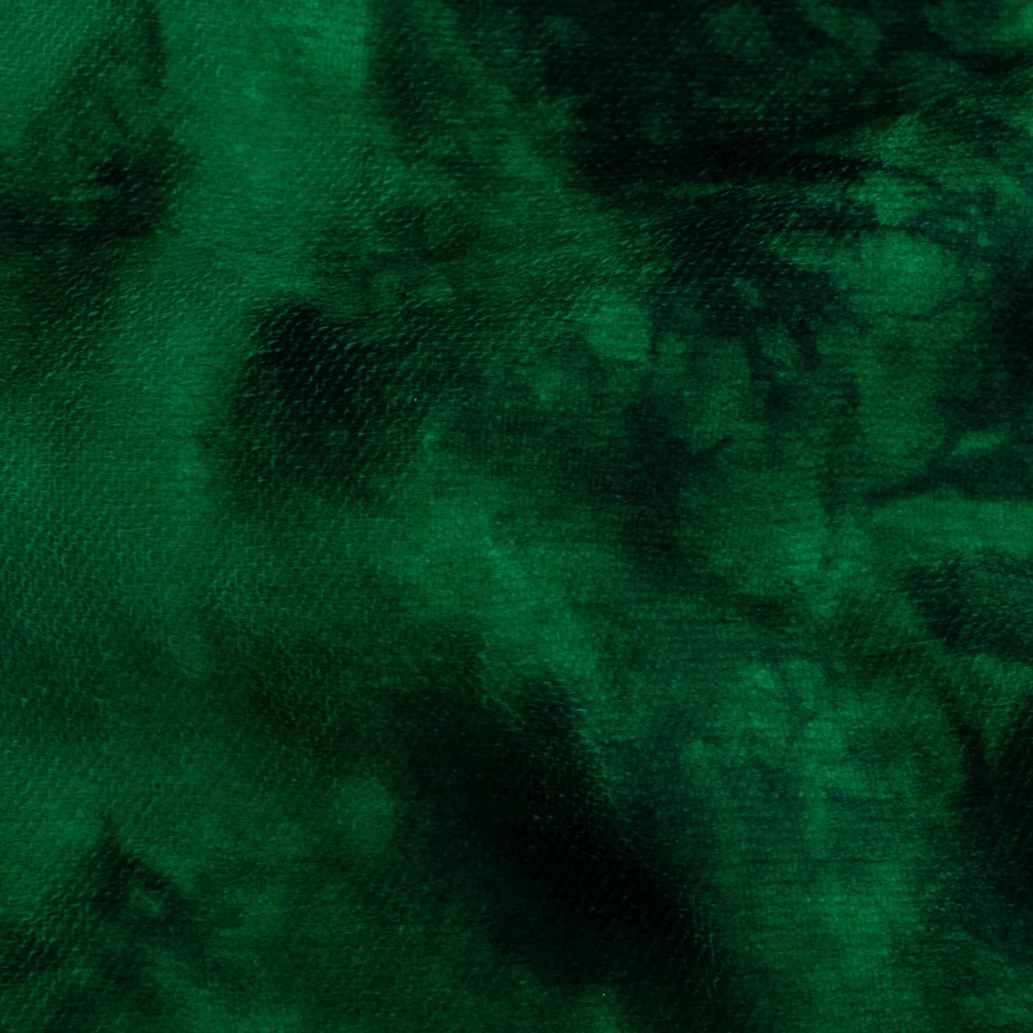 Bottle Green And Black Tie & Dye Pattern Digital Print Premium Velvet Fabric
