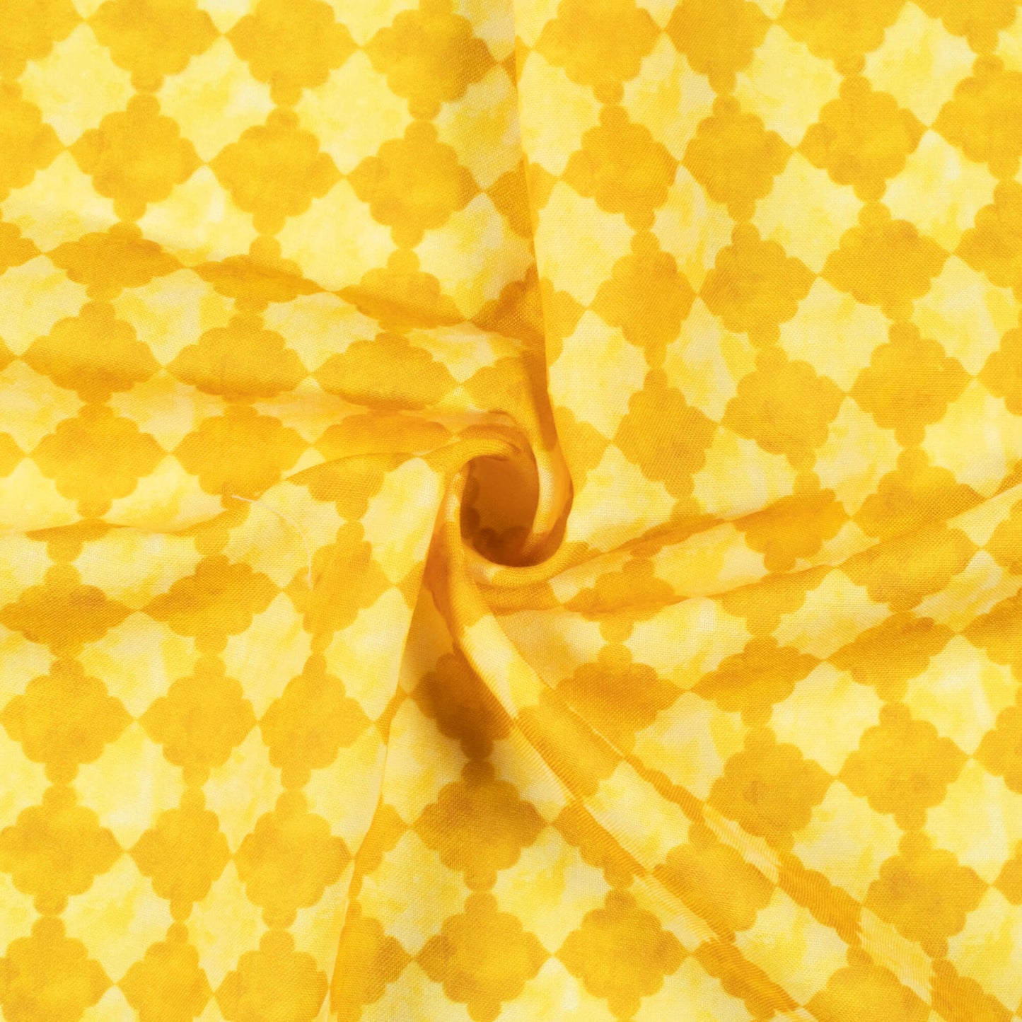 Dijon Yellow And Laguna Yellow Checks Pattern Digital Print Rayon Fabric