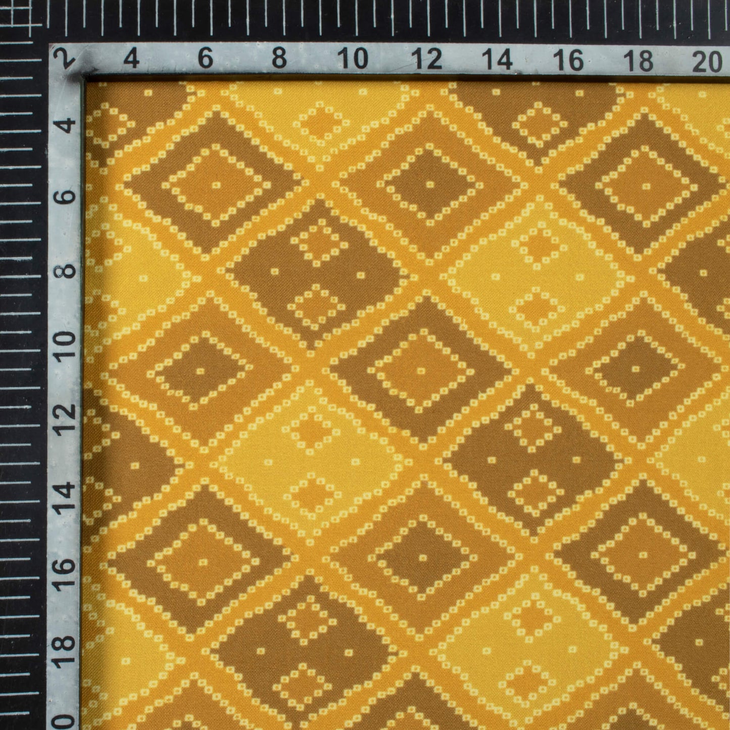 Dijon Yellow Bandhani Pattern Digital Print Rayon Fabric